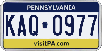 PA license plate KAQ0977