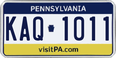 PA license plate KAQ1011