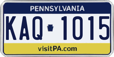 PA license plate KAQ1015