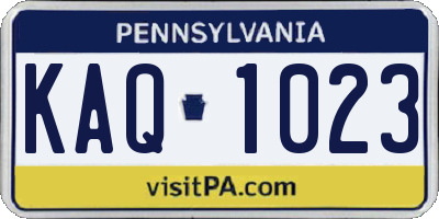 PA license plate KAQ1023
