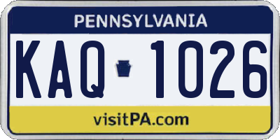 PA license plate KAQ1026