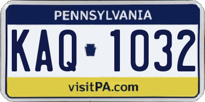 PA license plate KAQ1032