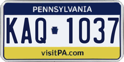 PA license plate KAQ1037