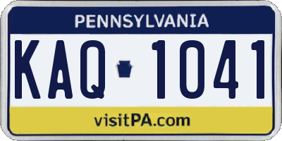 PA license plate KAQ1041