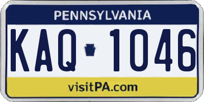 PA license plate KAQ1046