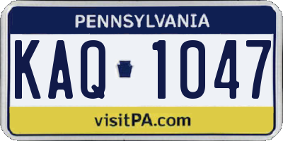 PA license plate KAQ1047