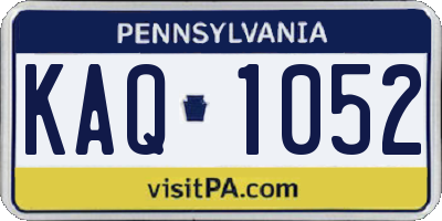 PA license plate KAQ1052