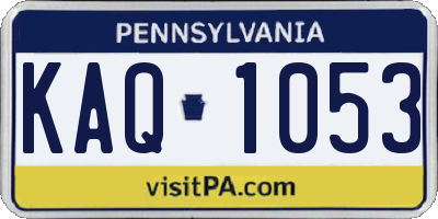 PA license plate KAQ1053