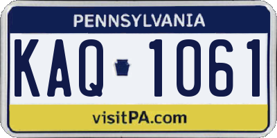 PA license plate KAQ1061