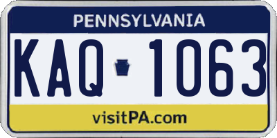 PA license plate KAQ1063