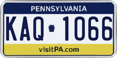 PA license plate KAQ1066