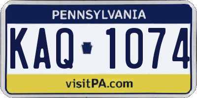PA license plate KAQ1074