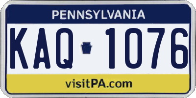 PA license plate KAQ1076