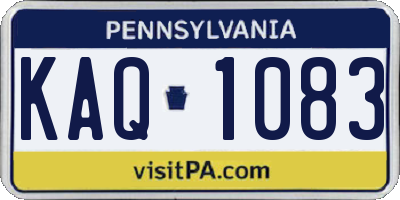 PA license plate KAQ1083