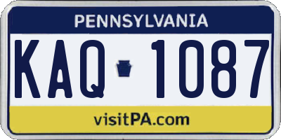 PA license plate KAQ1087