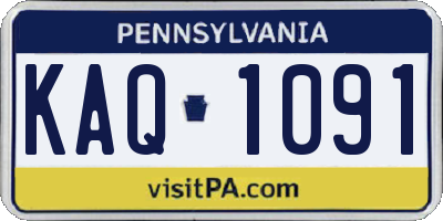 PA license plate KAQ1091