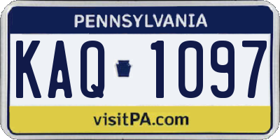 PA license plate KAQ1097