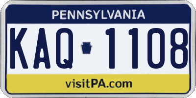 PA license plate KAQ1108
