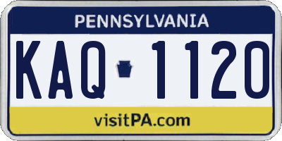 PA license plate KAQ1120