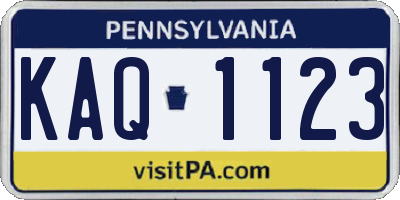 PA license plate KAQ1123