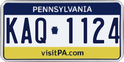 PA license plate KAQ1124