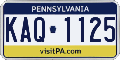 PA license plate KAQ1125