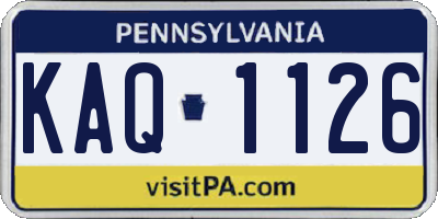 PA license plate KAQ1126