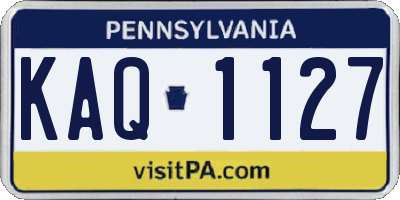 PA license plate KAQ1127