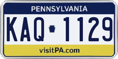 PA license plate KAQ1129