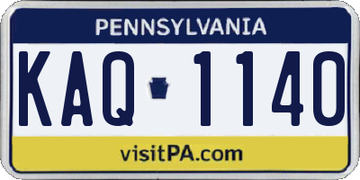 PA license plate KAQ1140