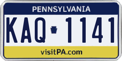 PA license plate KAQ1141