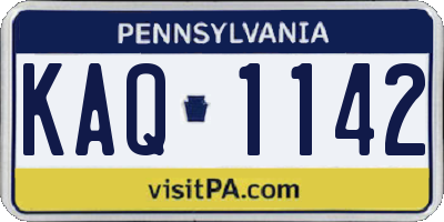 PA license plate KAQ1142