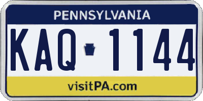 PA license plate KAQ1144