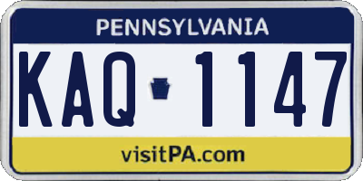 PA license plate KAQ1147