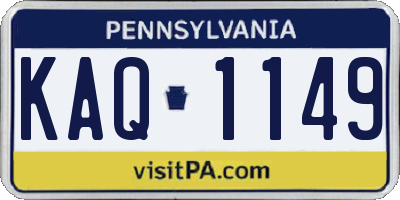PA license plate KAQ1149