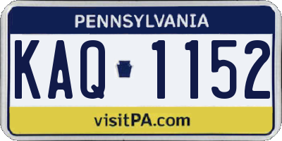 PA license plate KAQ1152