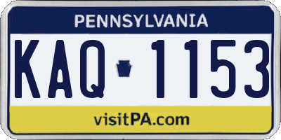 PA license plate KAQ1153