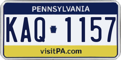 PA license plate KAQ1157