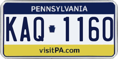 PA license plate KAQ1160