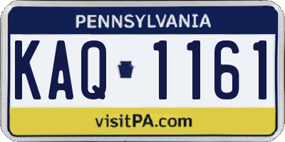 PA license plate KAQ1161