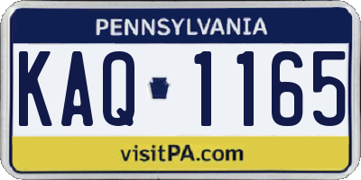 PA license plate KAQ1165