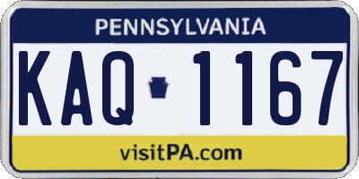 PA license plate KAQ1167