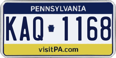PA license plate KAQ1168