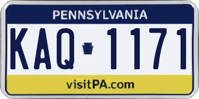 PA license plate KAQ1171