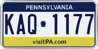 PA license plate KAQ1177