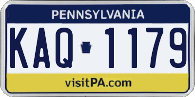 PA license plate KAQ1179