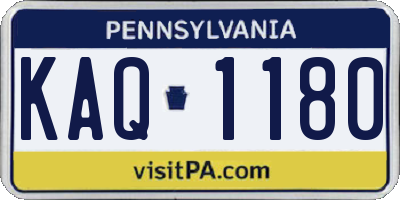 PA license plate KAQ1180