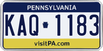 PA license plate KAQ1183