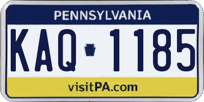 PA license plate KAQ1185