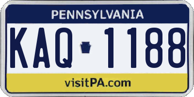 PA license plate KAQ1188